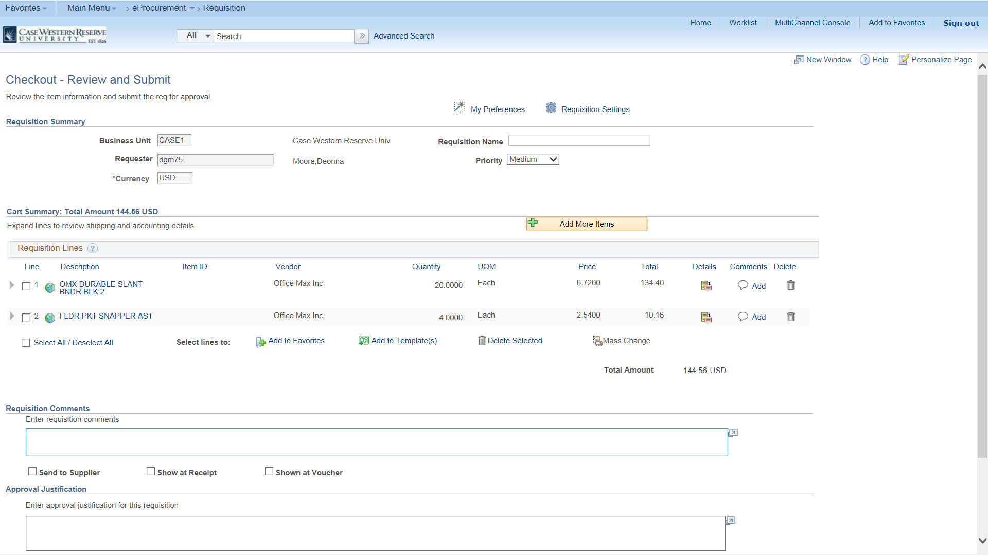 PeopleSoft - Using Requisition Settings to update Ship to and